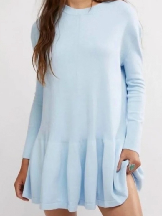 Free People Dresses & Skirts - Free People Time On My Side Mini Dress in Ice Water sz XL EUC $148R